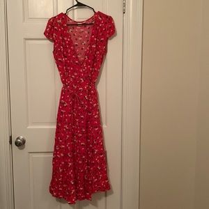Ditzy floral wrap dress
